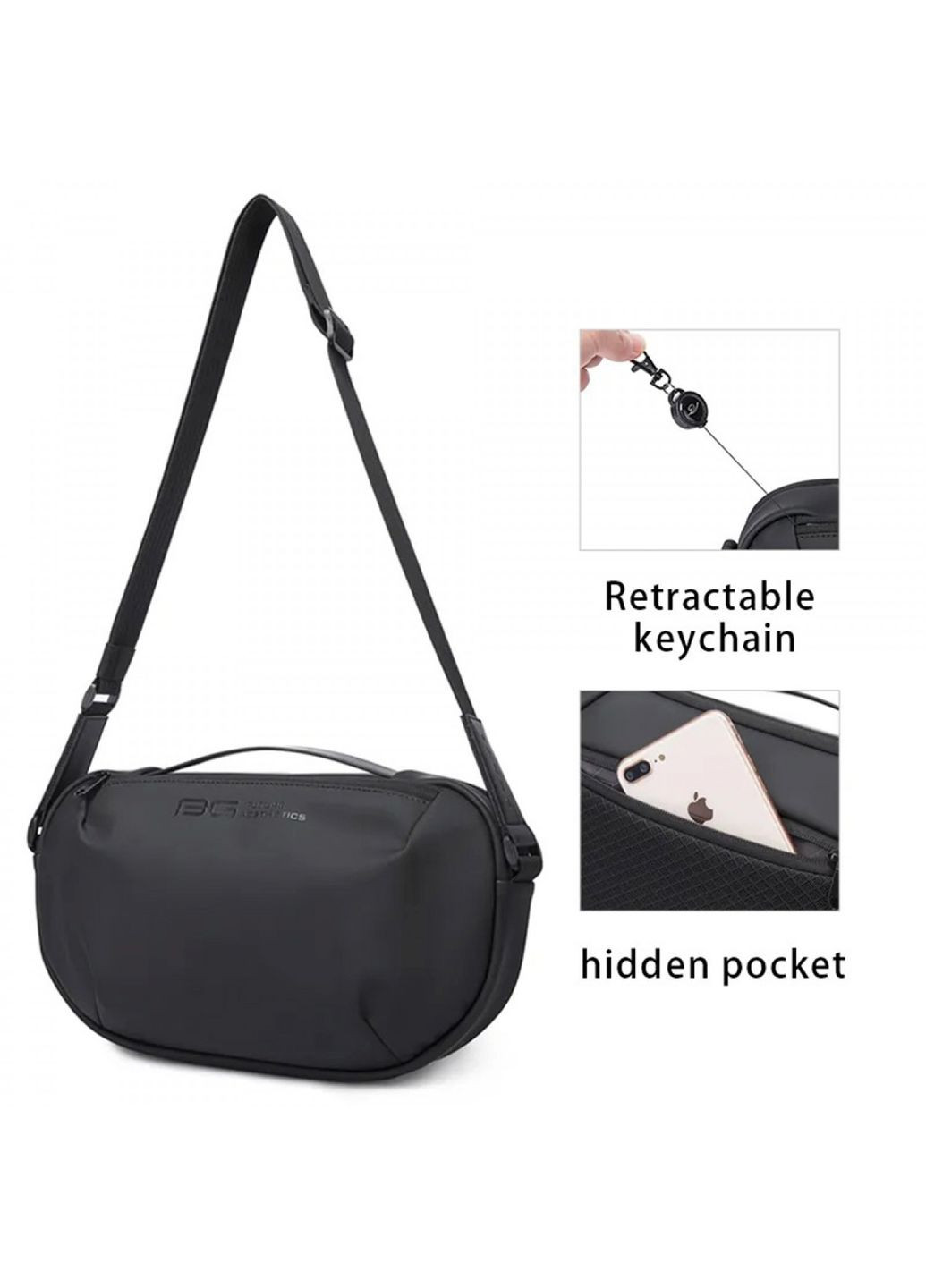 Сумка слінг з однією лямкою () 7.9'' Чорна Bange BGS7308 Black (315922187)