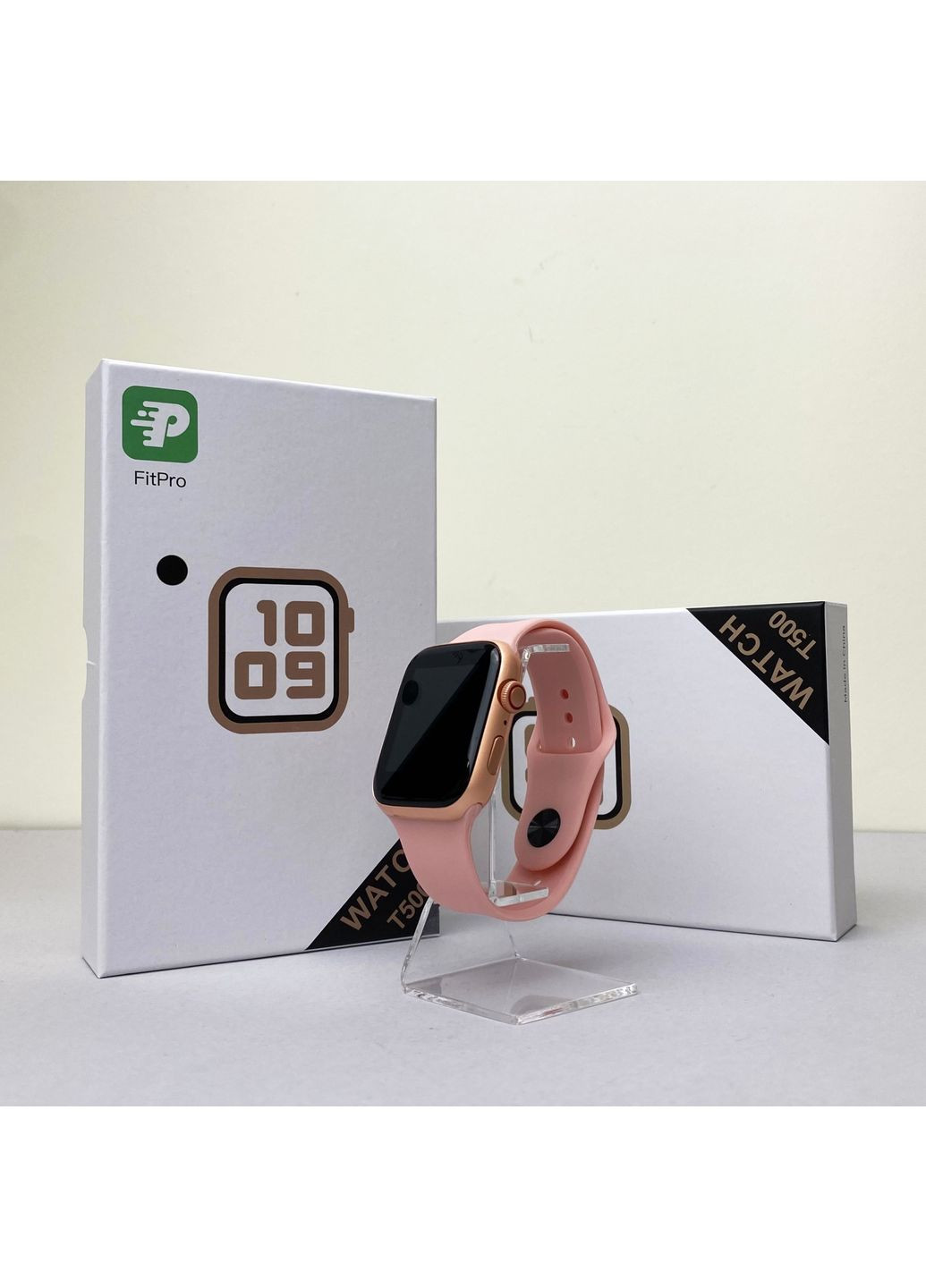 Розумний годинник T500 Рожевий для фітнесу з функцією виклику та моніторингу здоров'я Smart Watch Watch 45 mm (372460497)