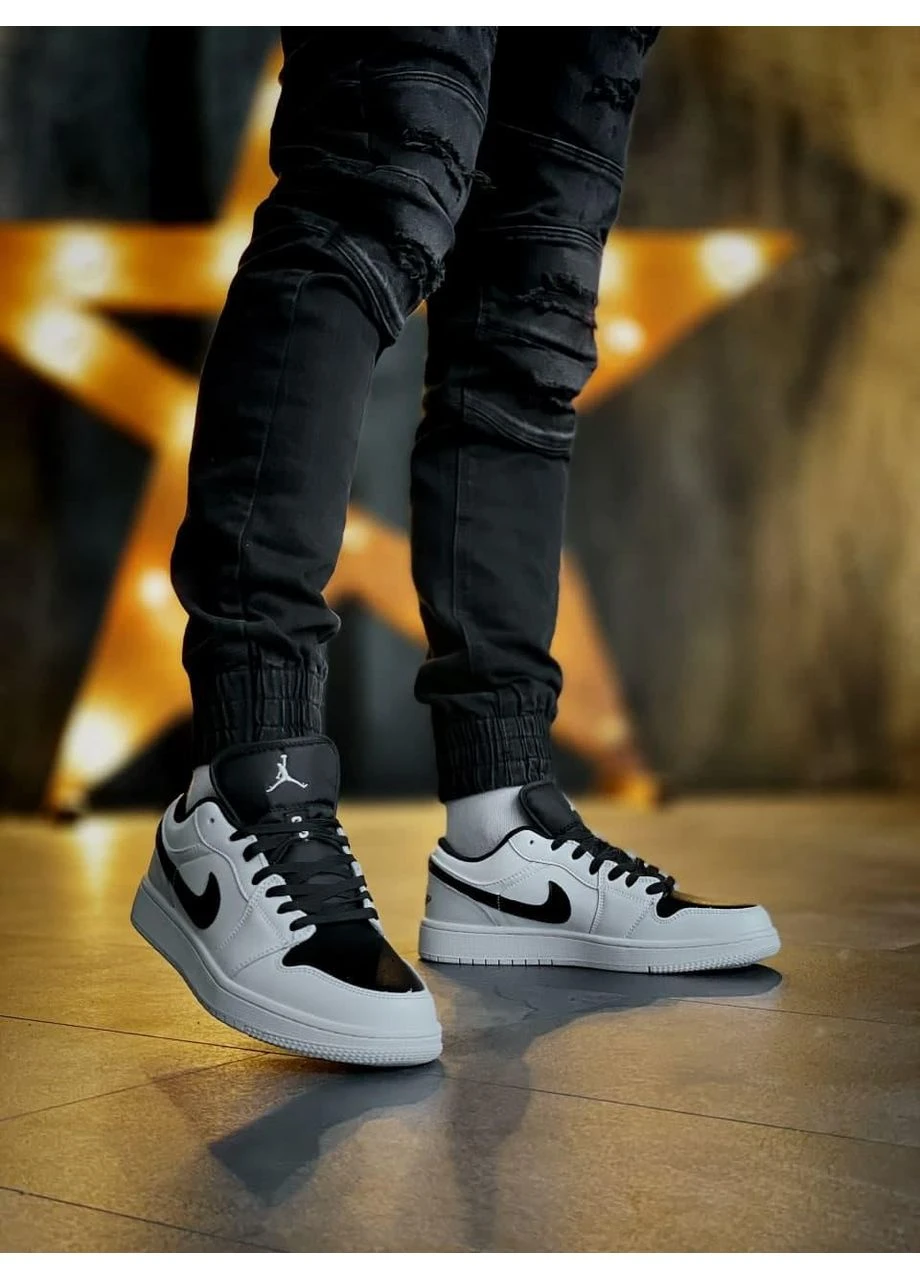 Білі літні кросівки nike air jordan retro 1 low white black 2 найк аір джордан No Brand