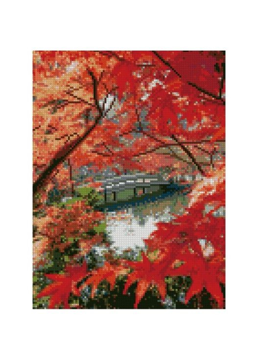 Алмазная картина "Красные листья" HX263 Strateg (315960538)
