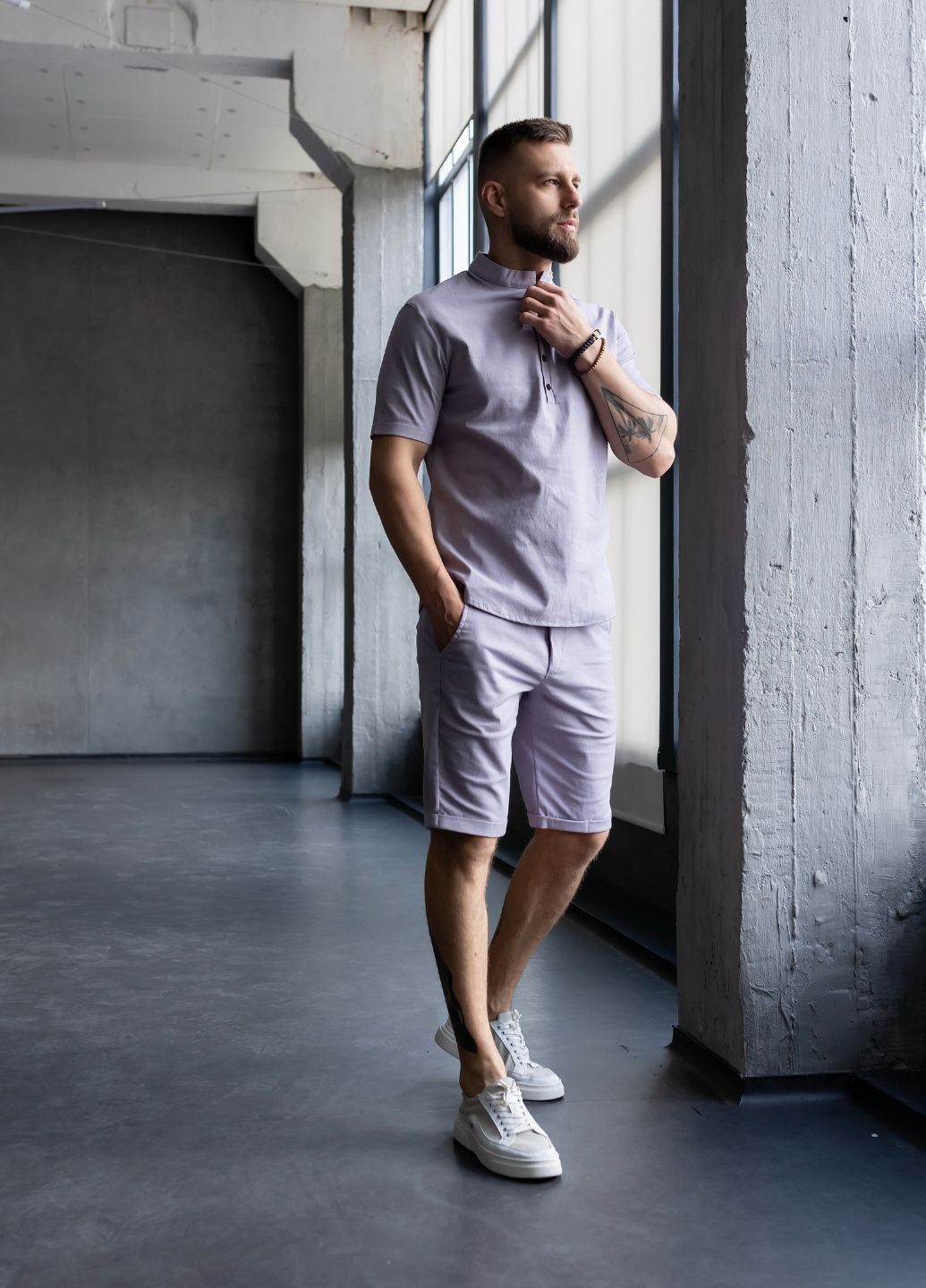 Льняный комплект, рубашка и шорты MonsterBrand (333602488)