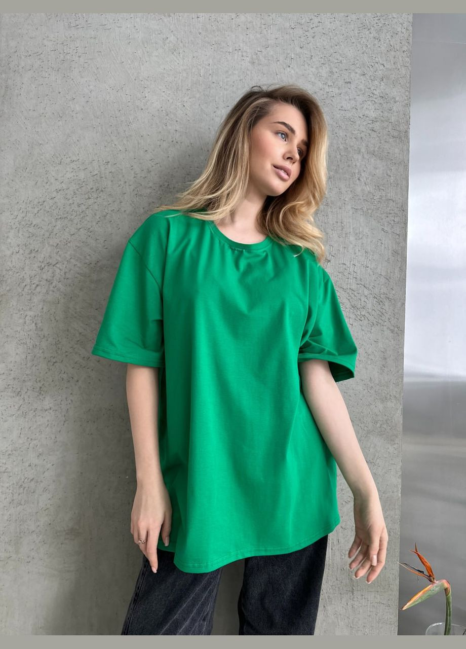 Женская базовая футболка цвет зеленый р.42/46 452427 New Trend - (285711185)