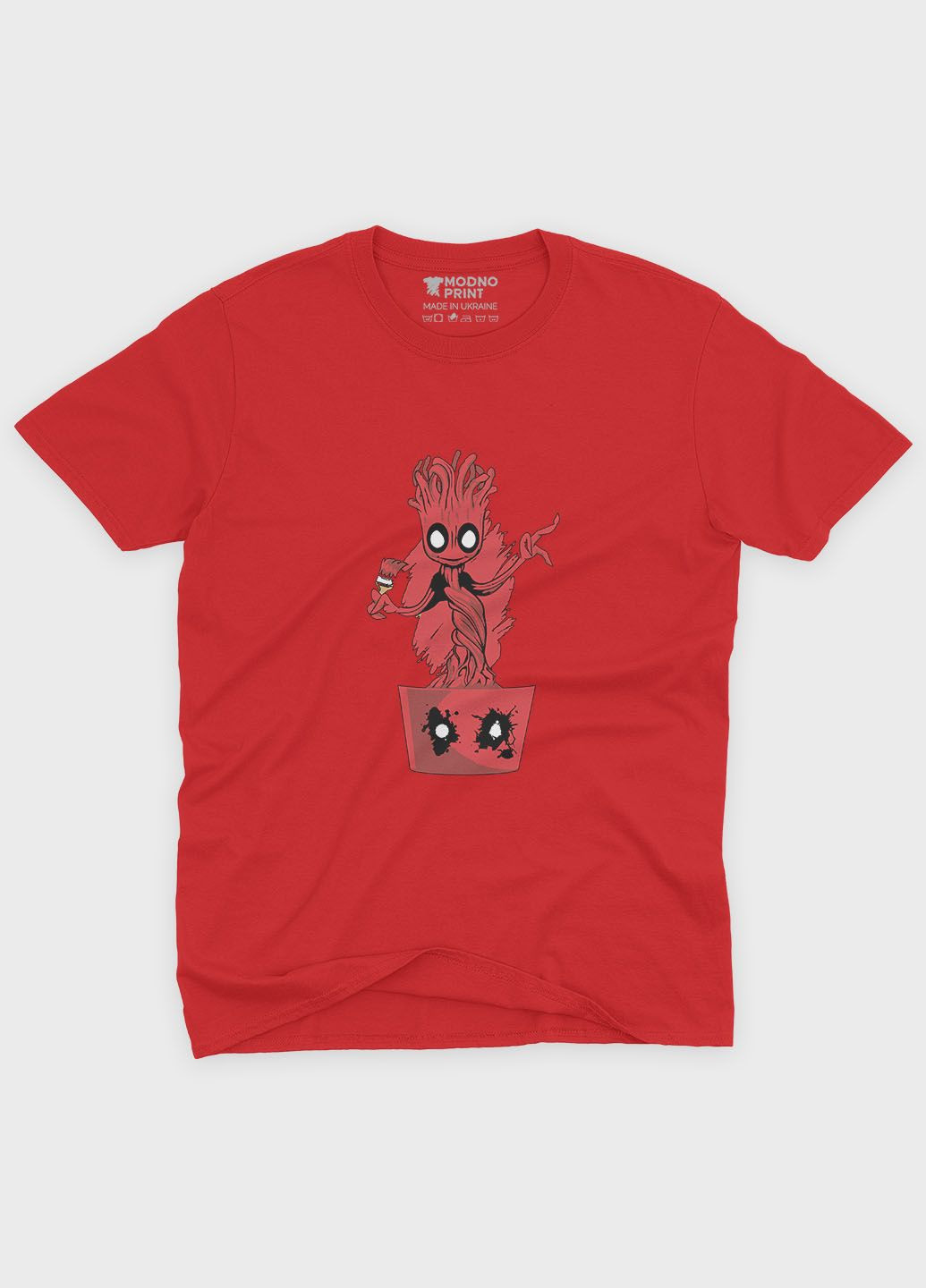 Красная демисезонная футболка для мальчика с принтом антигероя - дедпул (ts001-1-sre-006-015-033-b) Modno