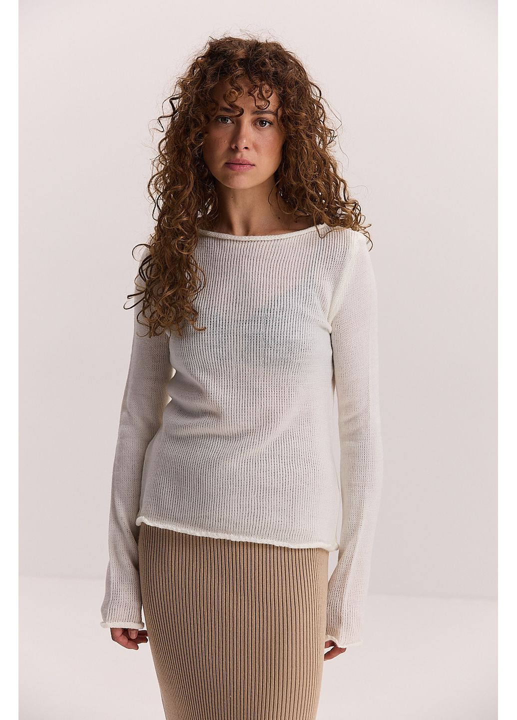 Вязаная женская кофта с ажурным эффектом Arjen (353036822)