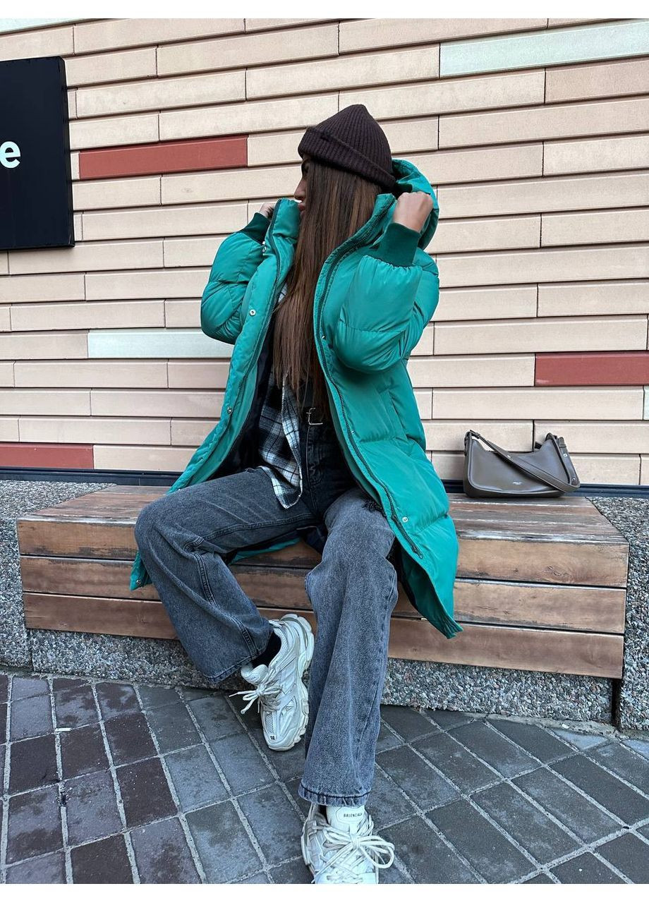 Зеленый демисезонный Пуховик Style Point
