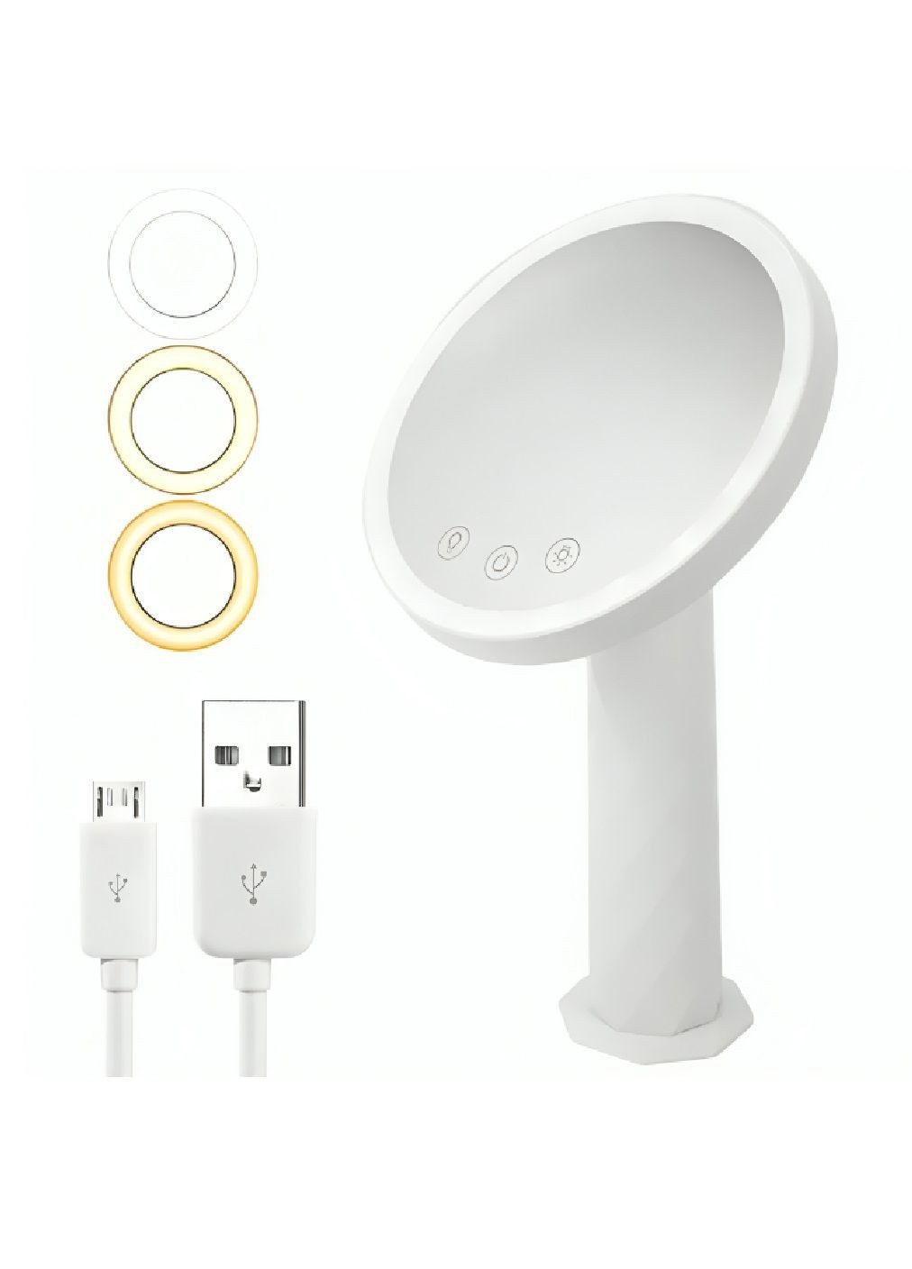 Зеркало для макияжа настольное аккумуляторное с тремя режимами подсветки сенсорным управлением 33х19 см (480113-Prob) Unbranded (329486738)