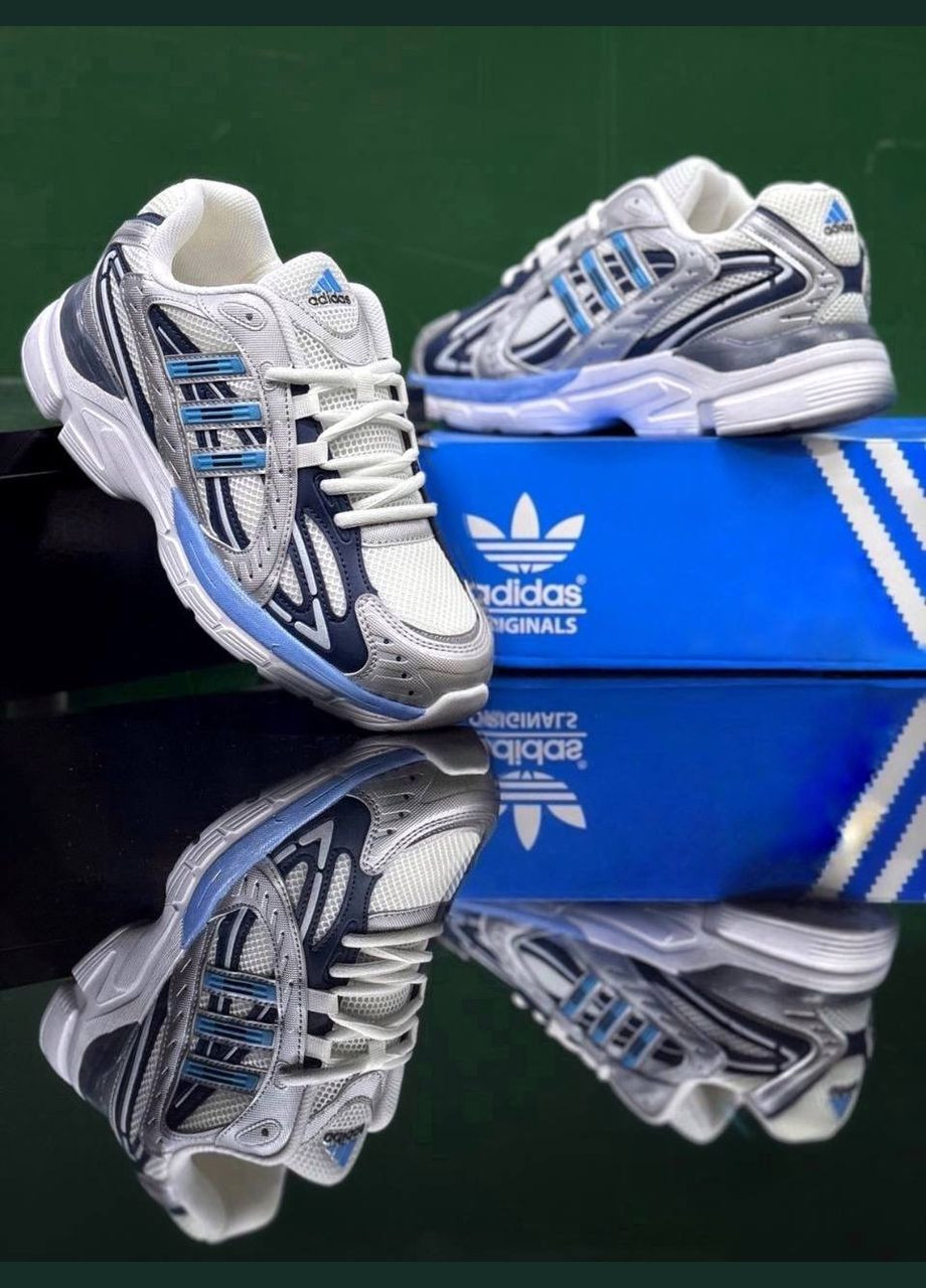 Голубые всесезонные кроссовки Vakko Adidas Responce Silver White Blue