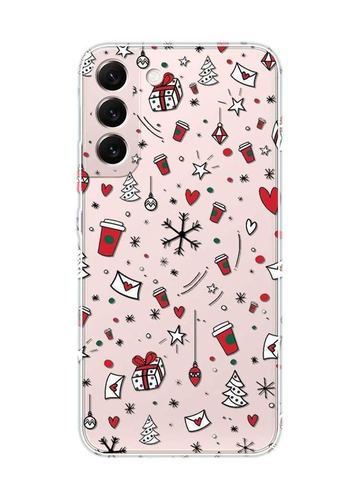 Прозрачный чехол на Samsung Galaxy S22:: Праздничный фон (новогодний принт 182) Creative (362969238)
