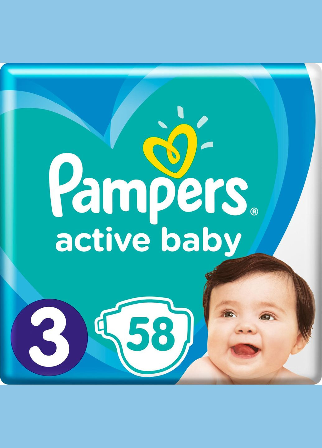 Підгузки Active Baby Midi Розмір 3 (610 кг), 58 шт (8001090949707) Pampers active baby midi розмір 3 (6-10 кг), 58 шт (268145747)