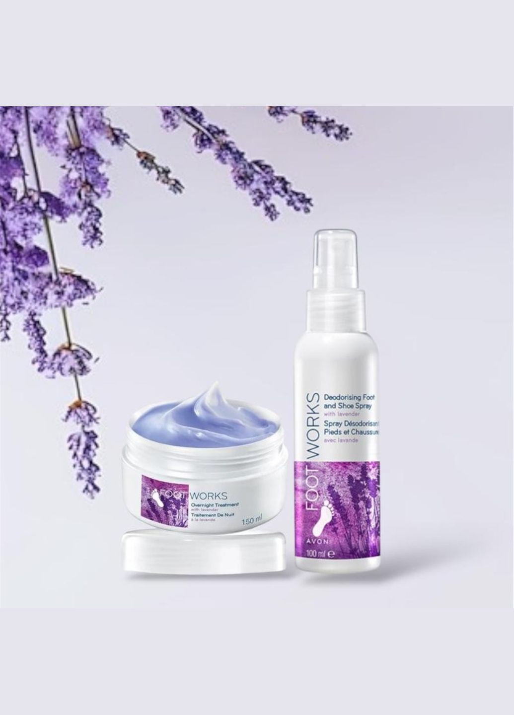 Набір для ніг з ароматом лаванди крем 150 мл та спрей 100мл Avon (365437251)