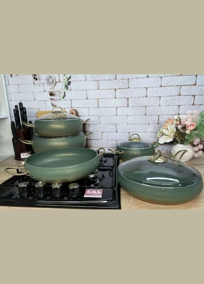 Набор посуды кастрюль премиум класса Casa Royal Elite Titanium с покрытием Bio Titanium 7 предметов No Brand (317173153)