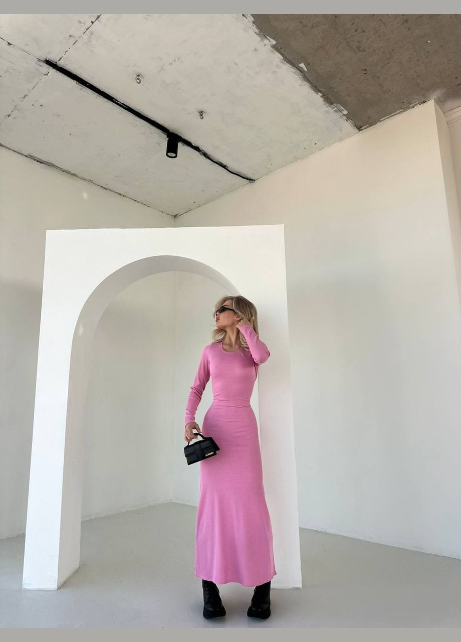 Розовое женское платье рубчик No Brand