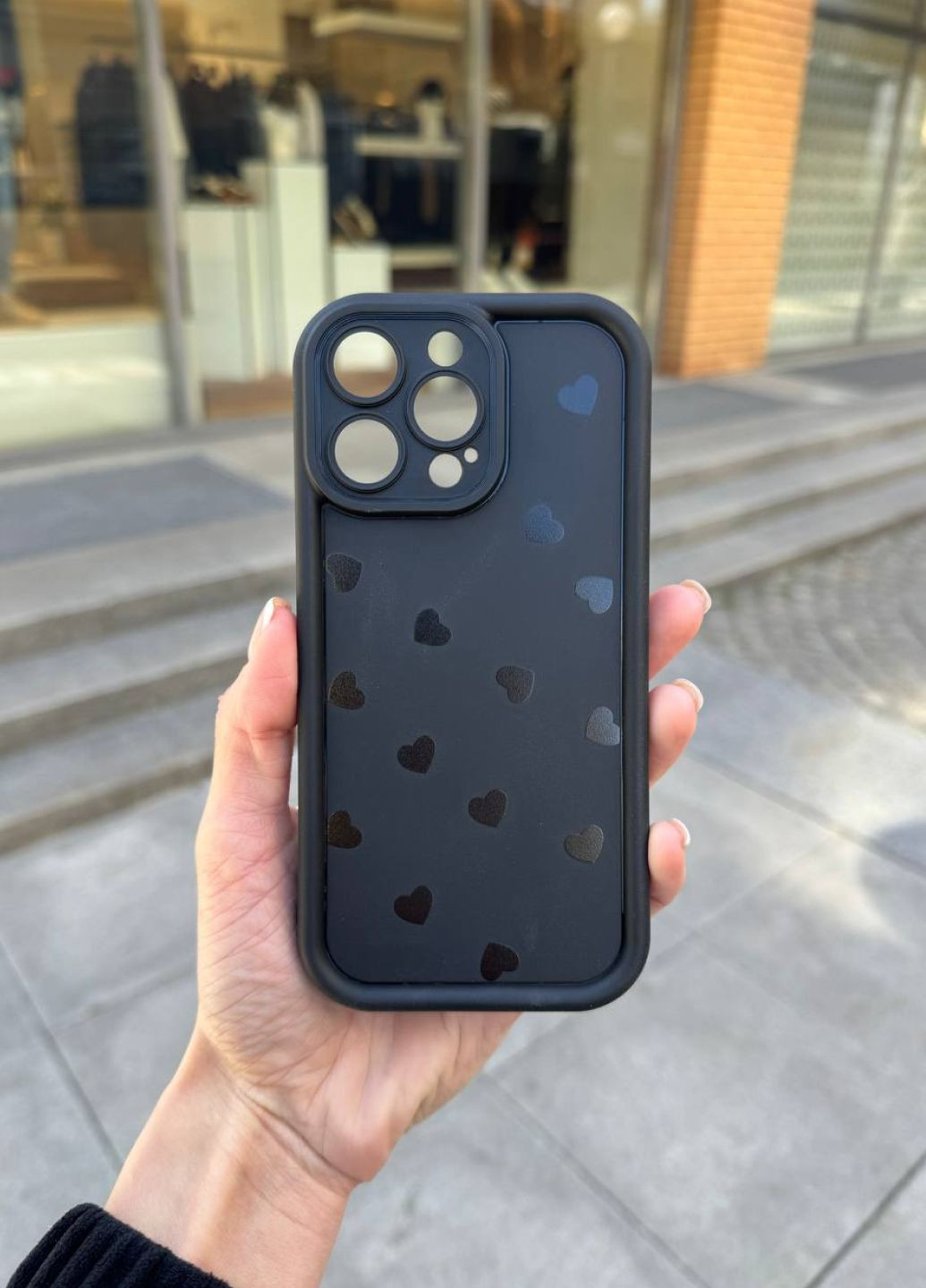 Чехол силиконовый для iPhone 11 Pro Max Heart MiniBlack / чехол айфон 11 про макс черный No Brand (331145601)