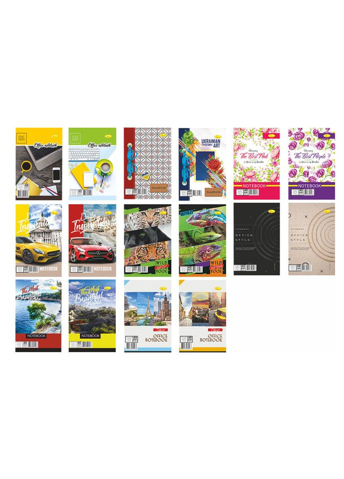 Блокнот А5 Б-Л5-40, 40 аркушів, пружина зверху Апельсин (301834261)