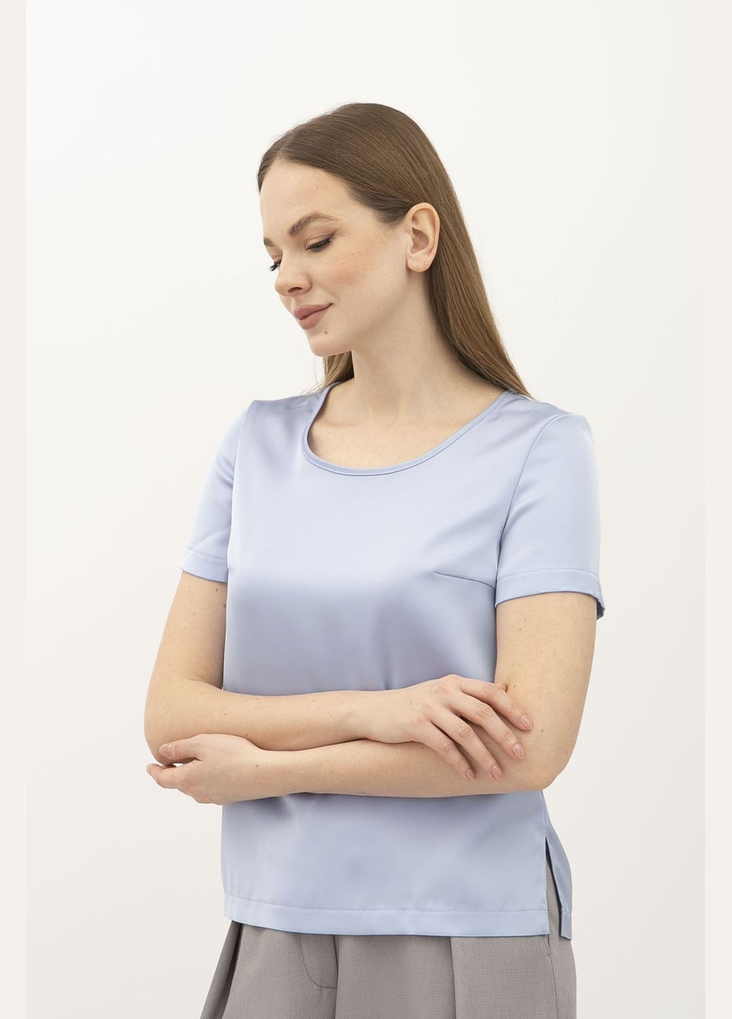 Блакитна блуза Lesia Ламин 243