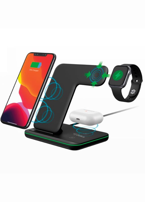 Беспроводное зарядное устройство для Wireless Charger 3in1 15W GPAWC01 Black Gelius (295599953)