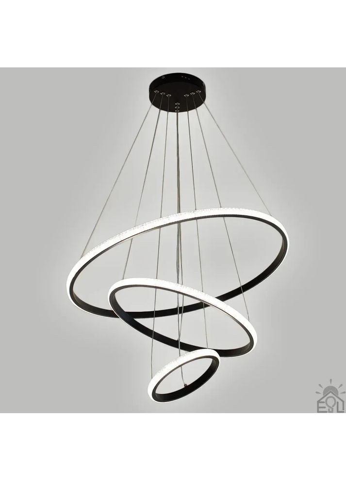 Люстра керована світлодіодна підвісна AKRILIKA 3R 70 Вт 600x1100 мм Чорна Керується вимикачем (без пульта) ESLLSE (365650684)