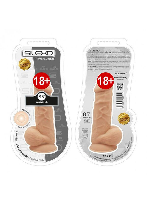 Фаллоимитатор Norman Flesh (MODEL 4 size 8.5in), двухслойный, силикон+Silexpan, диаметр 5см Silexd (303910185)