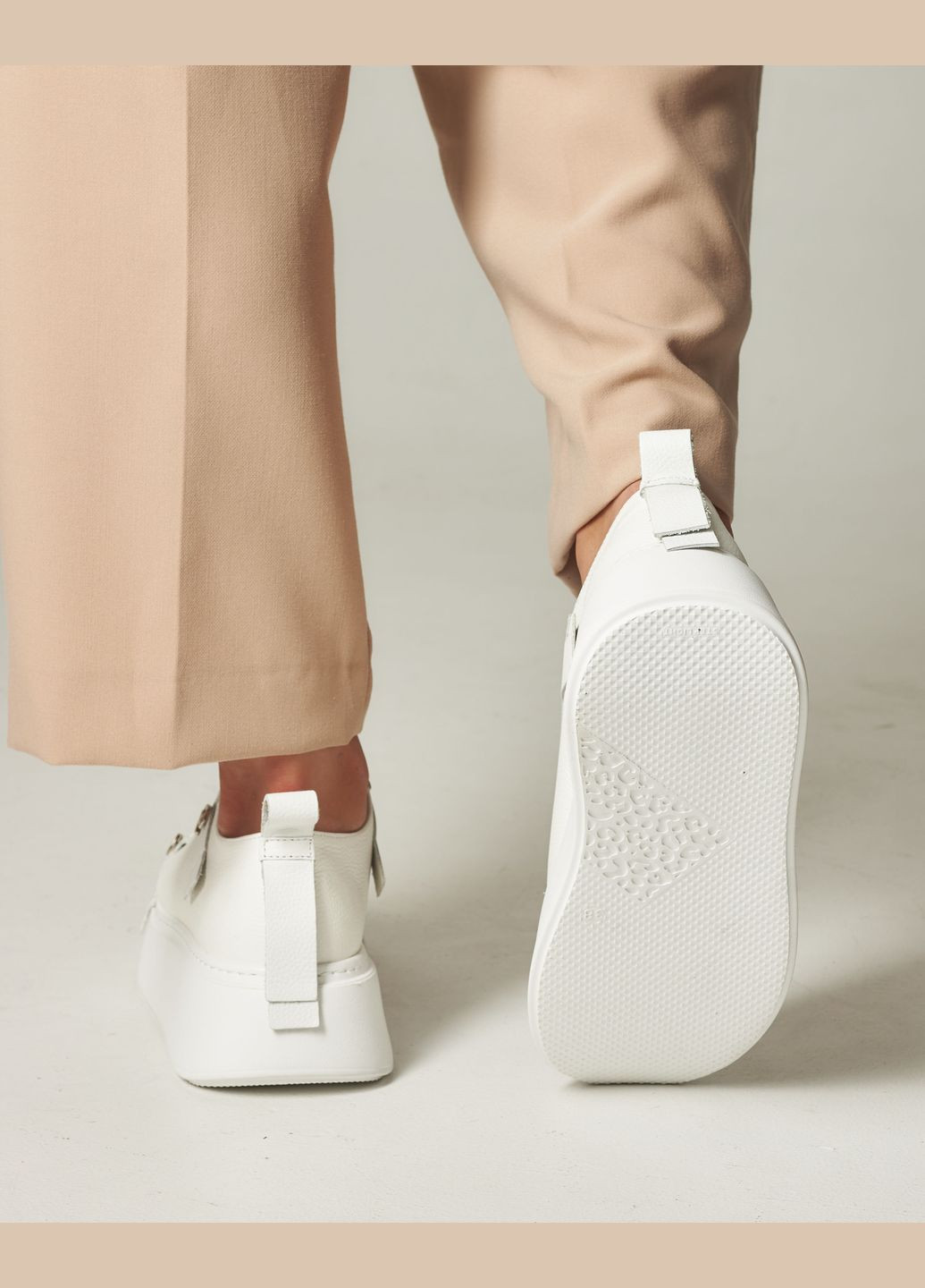 Кроссовки на платформе кожа Guero белые всесезоны (299147860)