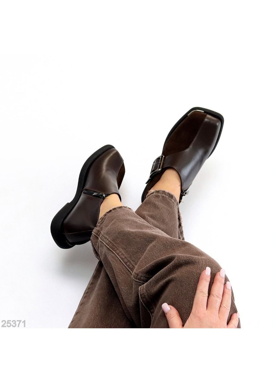 Helen Демісезонні шкіряні туфлі коричневий з натуральна замша, натуральна шкіра, україна — демісезон (363058456)