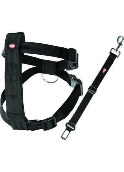 Пояс-шлея безопасности в автомобиль для собак размер M 50–70 см на 25 мм черный Trixie (333822602)