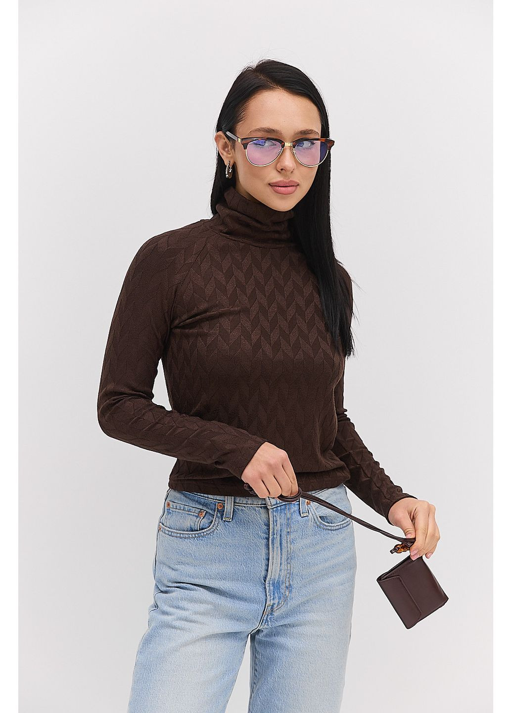 Жіночий теплий лонгслів з коміром-стійкою Arjen (369716358)