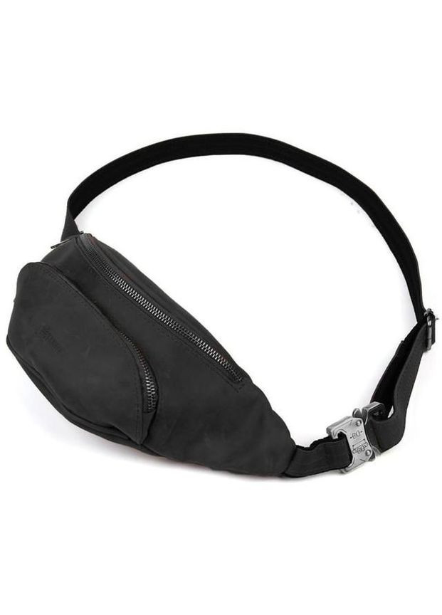 Спортивная сумка на пояс через плечо мужская для телефона и для документов кожаная средняя Черный 35946 TARWA (337671232)