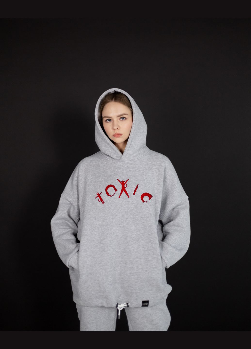 Оверсайз костюм скажені чортики сірий (худі+штанці) nadiupishou (311314484)