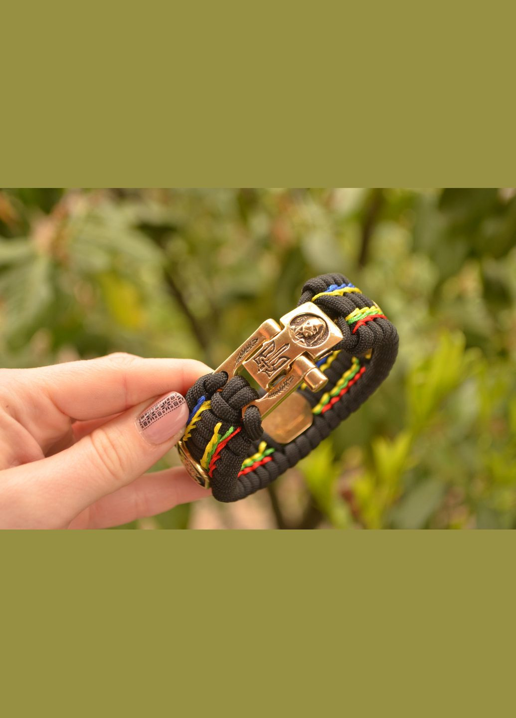 Браслет из паракорда с Козаком гербом и рунами с оплеткой флага Украины и Литвы под заказ + брелок в подарок No Brand (341738748)