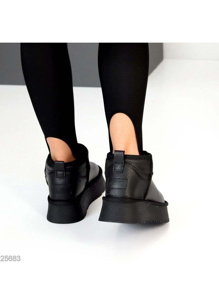 Угги Lomi из натуральной кожи флотарий, черные, зимние на платформе No Brand (365243830)