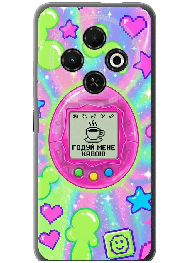 Силиконовый чехол 'Y2K Aesthetic Retro Pet: Годуй мене кавою' для Endorphone Tecno Spark 30C (381518193)
