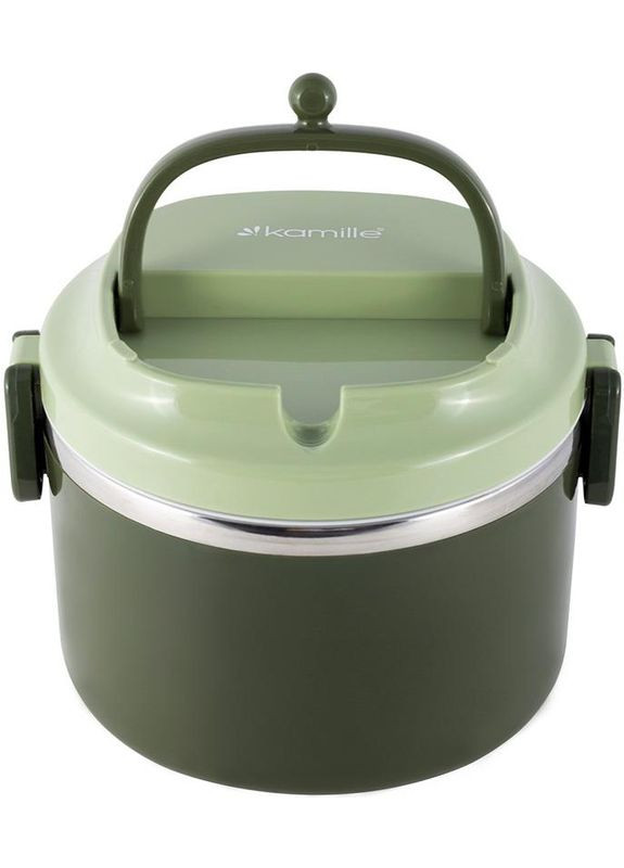 Ланч-бокс Snack 1000мл, пластик і нержавіюча сталь,зелений Kamille (372173780)