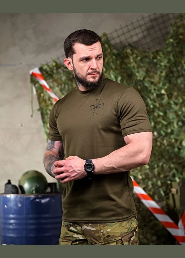Тактична футболка Олива з Coolmax, потовідвідна, для ЗСУ, камуфляж DTF No Brand (337464913)