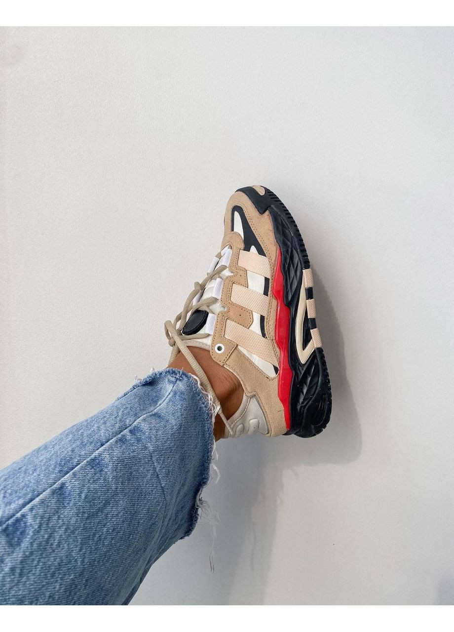 Черные демисезонные кроссовки мужские adidas niteball beige black orange адидас найтбол No Brand