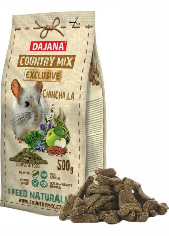 Корм Dajana Country mix EXCLUSIVE для шиншилл 500 г (DP410J) (8594000258209) Dajana Pet (314934363)