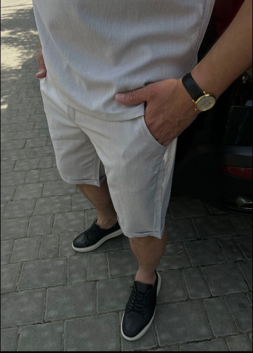 Льняний комплект, сорочка та шорти MonsterBrand (295402476)