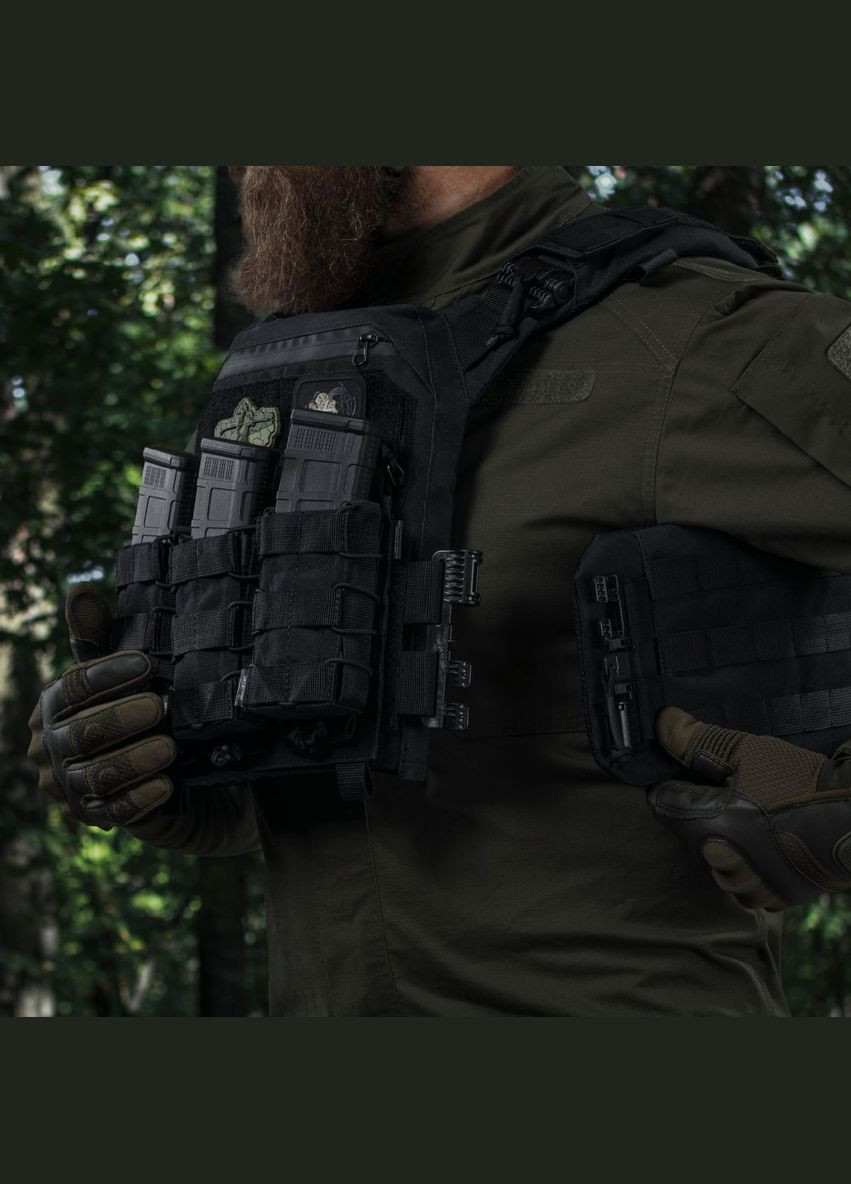 Плитоноска улучшенная (PRO) под бронеплиты 25х30 см. Черная Ukrarmor (333721847)