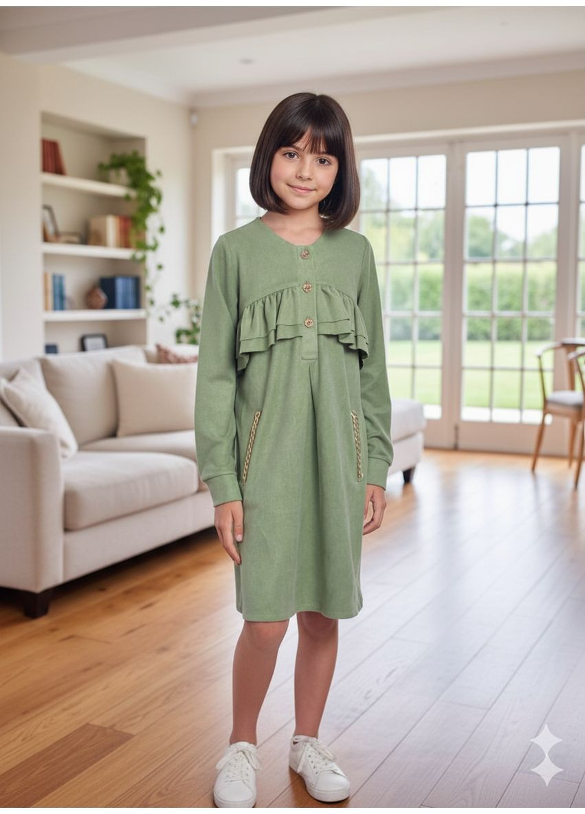 Оливкова сукня із штучної замши Anastasimo (298056530)