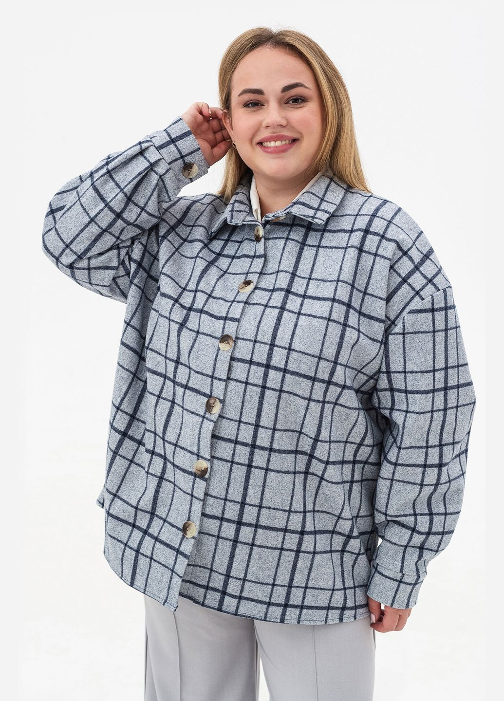 Синяя рубашка в полоску Garne