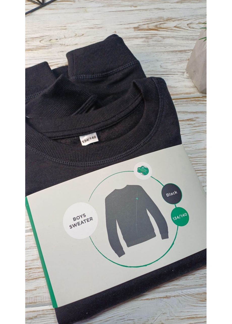 134/140 см Чорна Тепла кофта кофточка світшот двунить з начосом німеччина школьна No Brand (366391960)