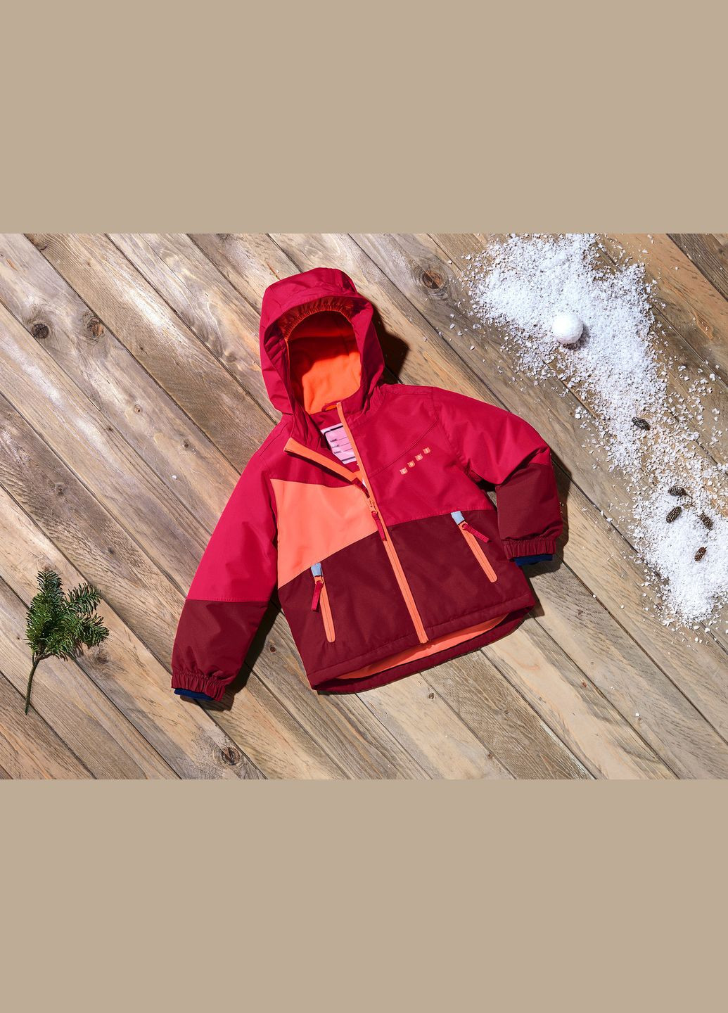 Красная демисезонная термо-куртка лыжная мембранная (3000мм) для девочки bionic-finish® eco 427318 куртка-лайнер Lupilu