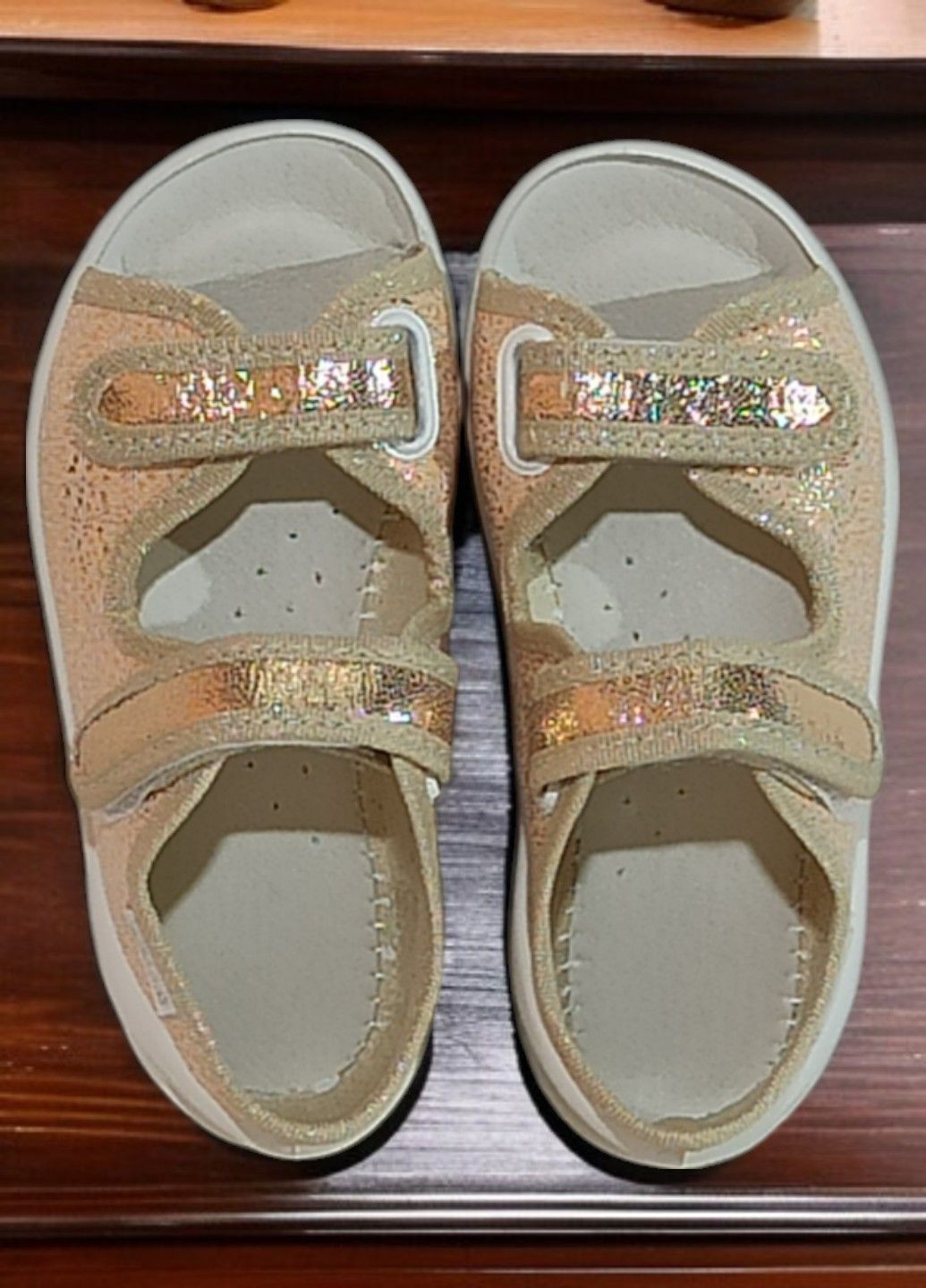 Текстильні тапочки для дівчинки відкриті ортопедичні Waldi (327432023)