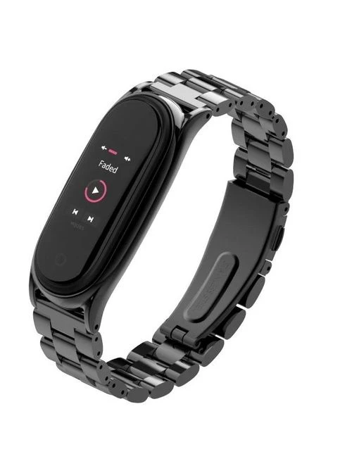 Ремінець із неіржавкої сталі для Mi Band 7 чорний магнітний Smart Watch (370165168)