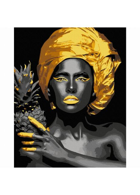 Картина за номерами Екзотична краса з золотою фарбою (BS52874) Brushme (370268452)