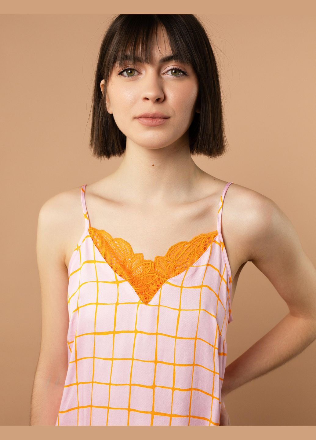 Топ HOM2423005 принт клітинка Brabrabra Рожеві сни (316719845)