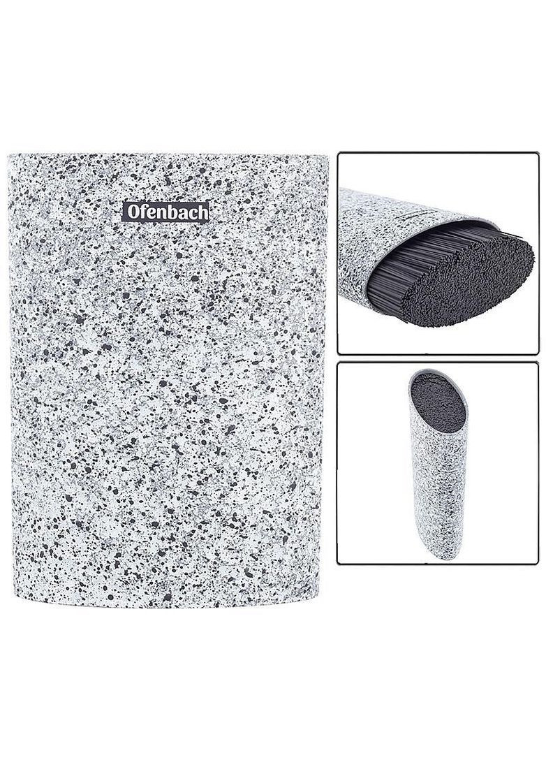 Підставка-колода Snow Marble для кухонних ножів 16х7х22.5см, овальна Ofenbach (339777123)
