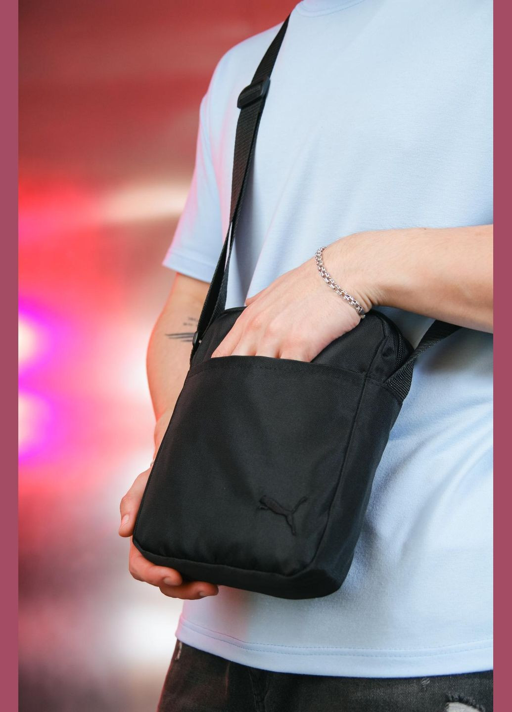 Барсетка 1000d черная, черное лого No Brand (329203546)