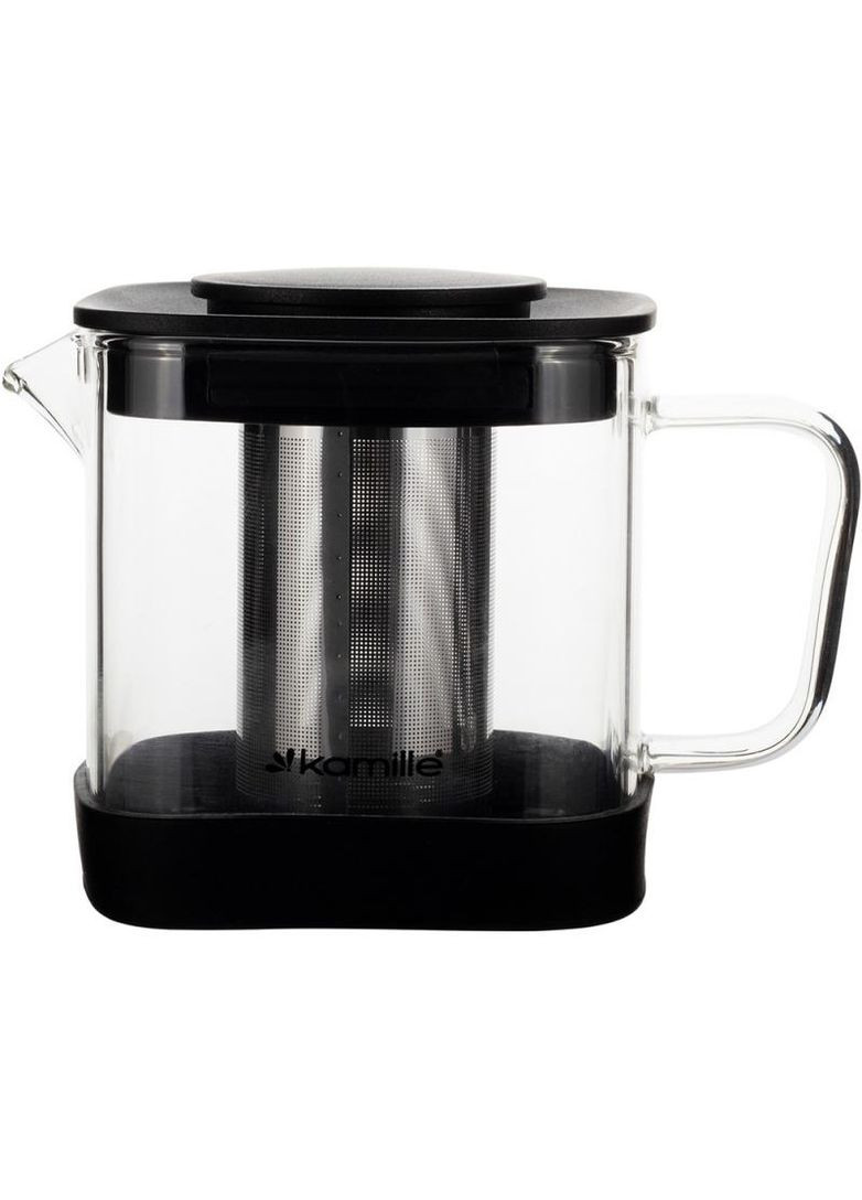 Чайник скляний заварювальний 1000мл із ситечком для чаю та трав глечик для напоїв Kamille (368991198)