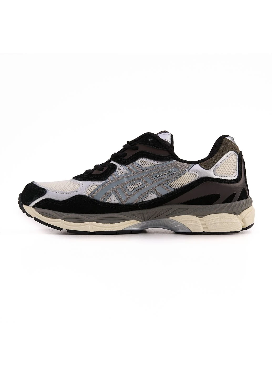Черные летние кроссовки asics gel-nyc black brown grey асикс гель нюк No Brand