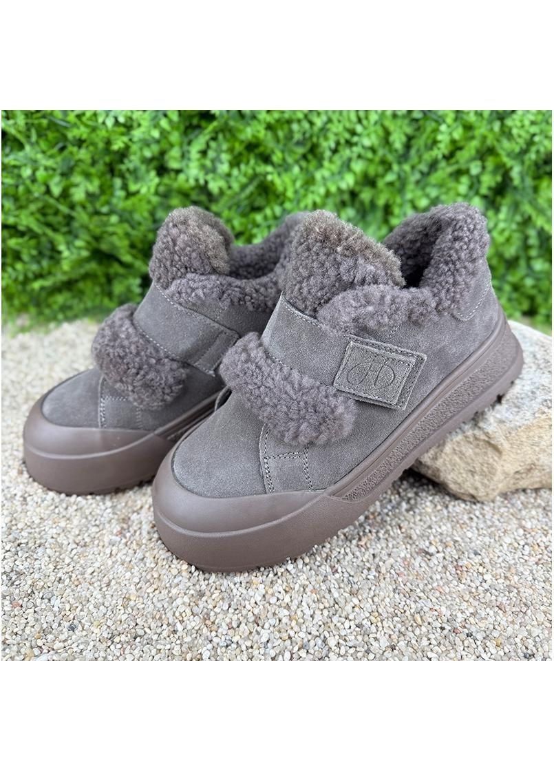 Жіночі уггі замшеві на платформі короткі Е-005092-3 Коричневі No Brand (361668582)